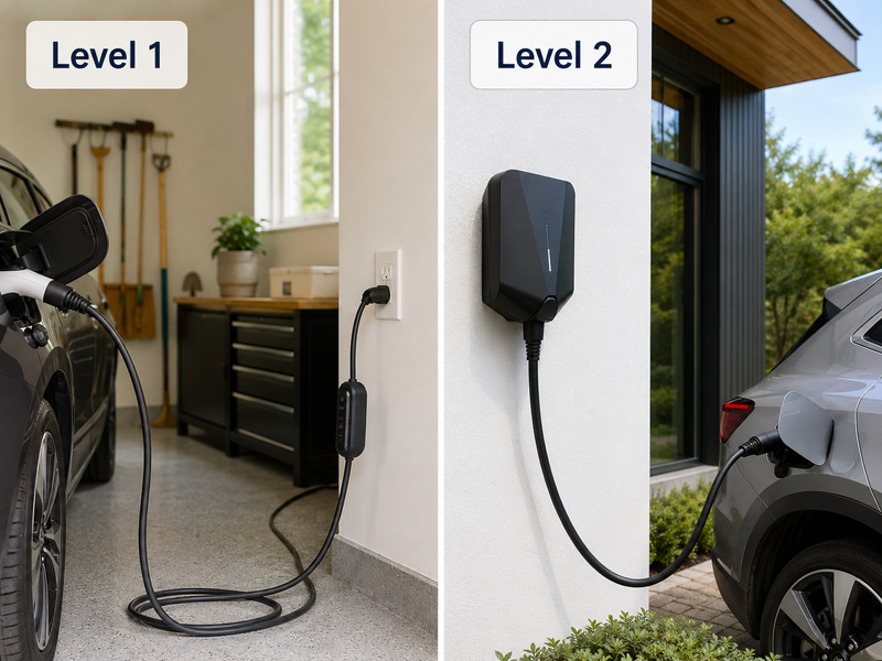 Vergelijking van Level 1- en Level 2-laders voor thuisladen