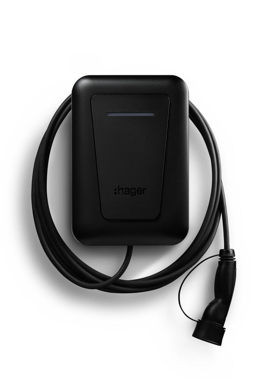 ⚡Hager Witty One 6,5 m kabel 11kw Zwart- Slimme laadpaal