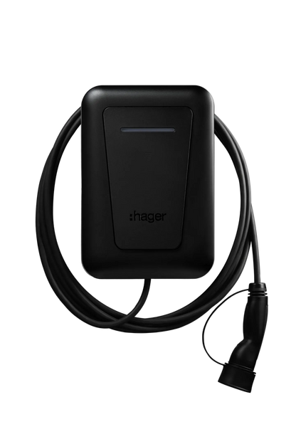 ⚡Hager Witty One Câble 6,5 m 11 kW Noir - Borne de recharge intelligente