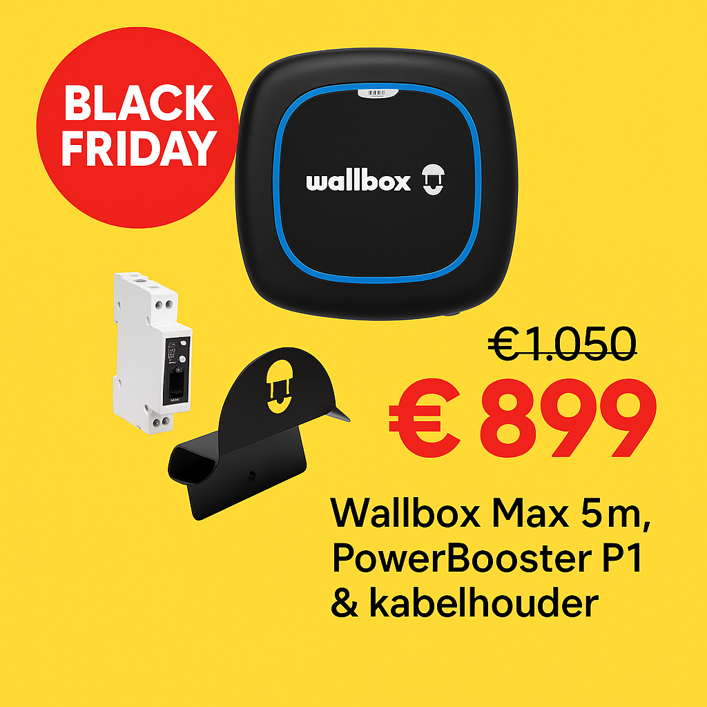 Black friday deal! Wallbox Pulsar Max 22 kw 5 m Kabel + Powerbooster & Kabelhouder