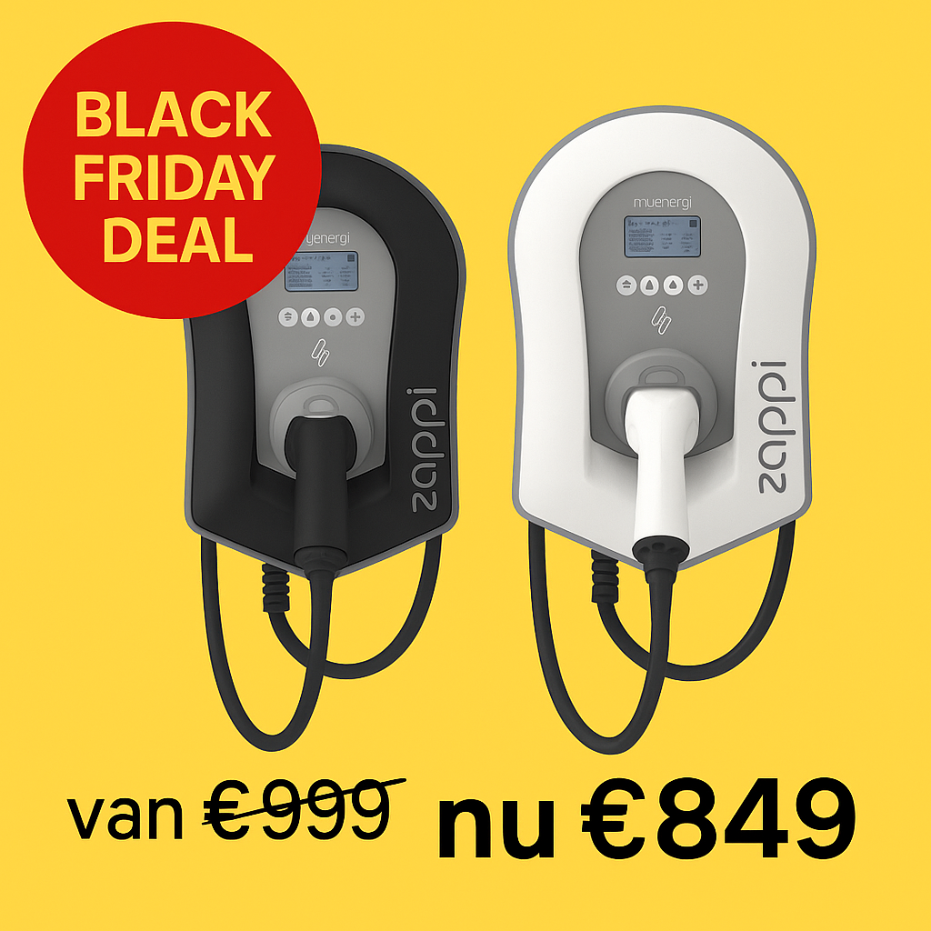 Zappi v2.1 wit 22kw  6,5m incl. load balancing en opladen via zonnestroom